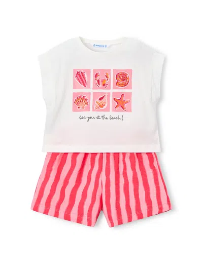 Mayoral Kids' Six Piece Shorts Set Multi In Red
