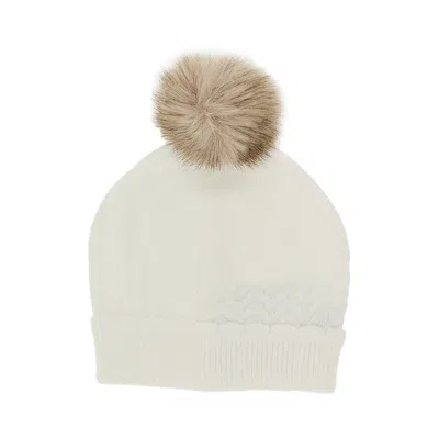 Mayoral Knitted Hat With Pom-pom Kids In White