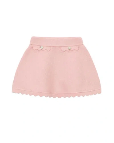 Mayoral Kids'  Knitted Skirt With Scalloped Hem In Pink
