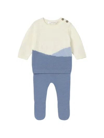 Mayoral Babies' Knitted Sweater And Footed-trouser Set (set Of Two) In Multi