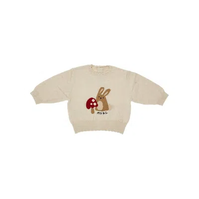 Mayoral Knitted Sweater With Scalloped Edges Kids In Neutral