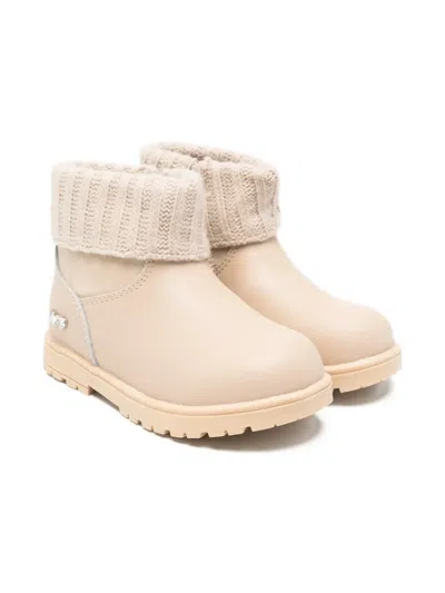 Mayoral Babies' Knitted-trim Ankle Boots In Neutral