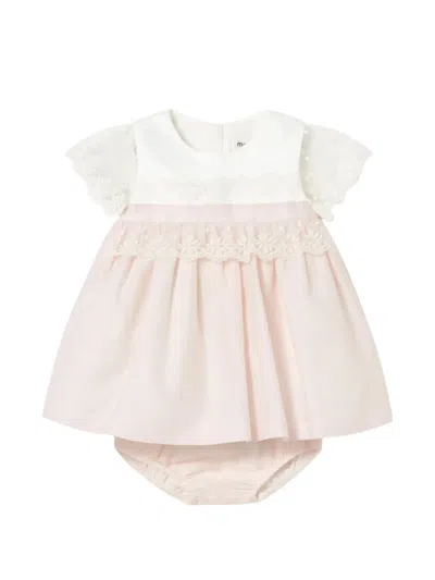 Mayoral Babies' Lace-detail Dress Set In Pink