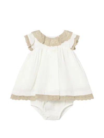 Mayoral Babies' Lace-trim Dress Set In White