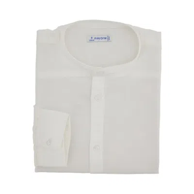 Mayoral Linen-blend Shirt Kids In White