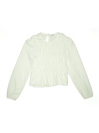 Pre-owned Mayoral Kids' Long Sleeve Blouse In White