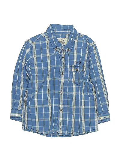 Pre-owned Mayoral Babies' Long Sleeve Button Down Shirt In Blue