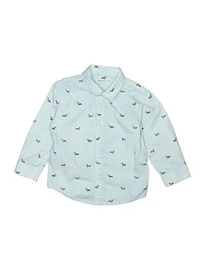 Pre-owned Mayoral Kids' Long Sleeve Button Down Shirt In Blue