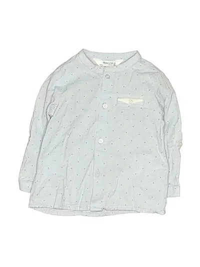 Pre-owned Mayoral Babies' Long Sleeve Button Down Shirt In Blue