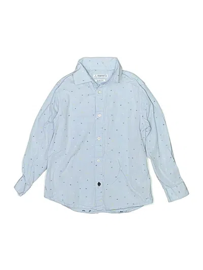 Pre-owned Mayoral Kids' Long Sleeve Button Down Shirt In Blue