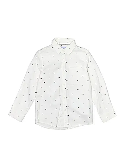 Pre-owned Mayoral Kids' Long Sleeve Button Down Shirt In White