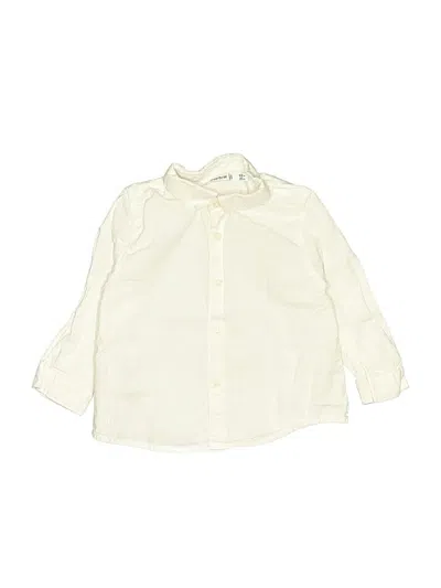 Pre-owned Mayoral Babies' Long Sleeve Button Down Shirt In White
