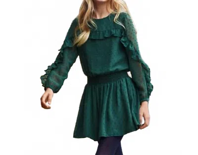 Mayoral Kids' Long Sleeve Dress In Green