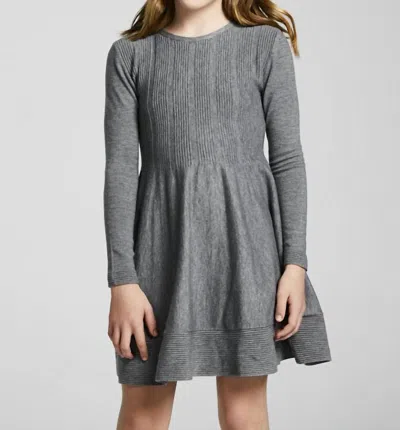 Mayoral Kids' Long Sleeve Dress In Steel Grey In Gray