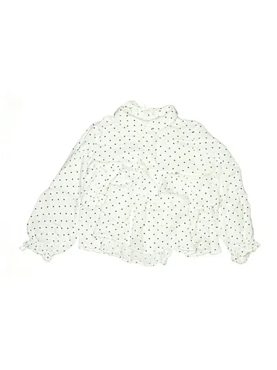 Pre-owned Mayoral Kids' Long Sleeve Polo Shirt In White