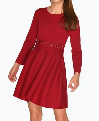 Mayoral Kids' Long Sleeve Sweater Dress In Red