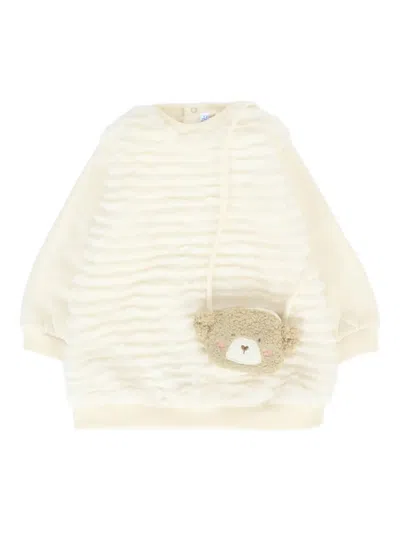 Mayoral Babies' Long-sleeve Teddy-bear Dress In Nude