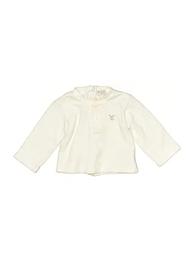 Pre-owned Mayoral Babies' Long Sleeve Top Ivory Collared Neckline Tops