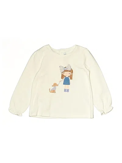Pre-owned Mayoral Babies' Long Sleeve Top Ivory Crew Neck Tops In White