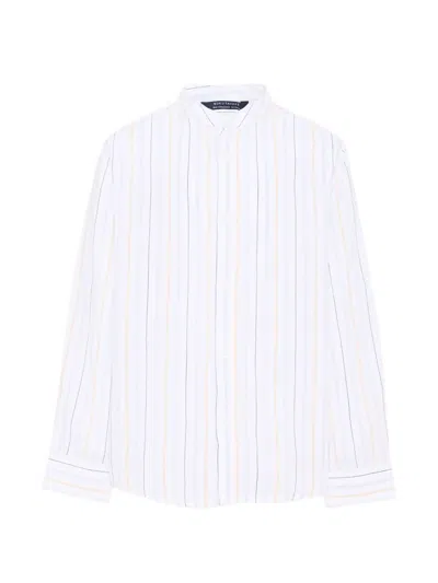 Mayoral Kids' Long-sleeved Striped Shirt In Blue