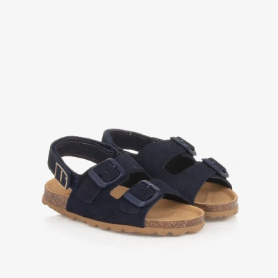 Mayoral Navy Blue Suede Leather Baby Sandals