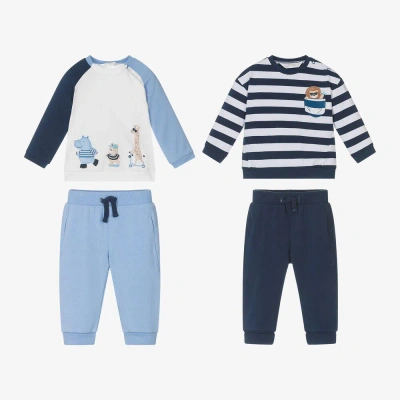 Mayoral Newborn Baby Boys Blue Trouser Sets (2 Pack)