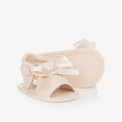 Mayoral Newborn Baby Girls Ivory Bow Pre-walker Sandals