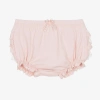 Mayoral Newborn Baby Girls Pink Cotton Frilly Pants In Pink