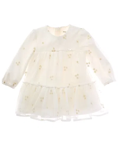 Mayoral Kids' Newborn Embroidered Dress In White