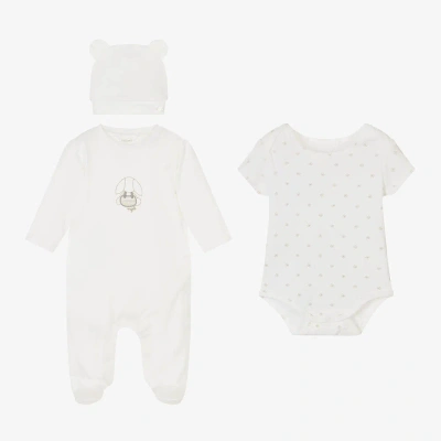 Mayoral Newborn Ivory Cotton Jersey Babysuit Set