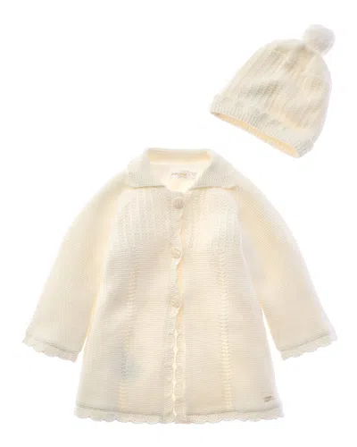Mayoral Kids' Newborn Knit Coat In Neutral