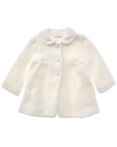 Mayoral Kids' Newborn Terry Cloth Coat In White