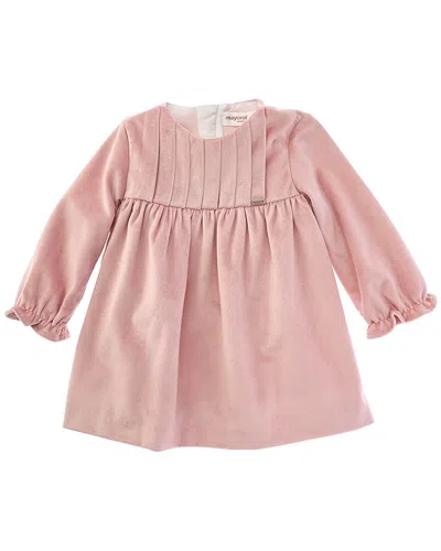 Mayoral Kids' Newborn Velvet Dress In Pink