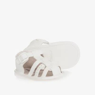 Mayoral Newborn Babies' White Faux Leather Pre-walker Sandals