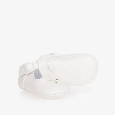 Mayoral Newborn White T-bar Baby Pre-walker Shoes