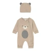 Mayoral Bear-appliqué Romper Set In Neutral