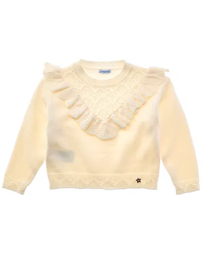 Mayoral Kids' Openwork Knit Sweater In Neutral