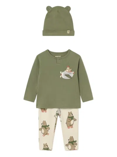 Mayoral Babies' Patterned Trouser Set In Green