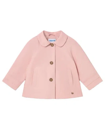 Mayoral Kids'  Peter Pan Collar Trench Coat In Pink