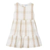 Mayoral Plaid Linen Dress In Beige