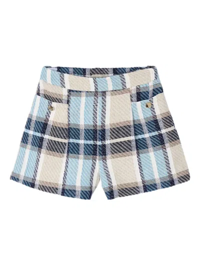 Mayoral Plaid Shorts In Blue