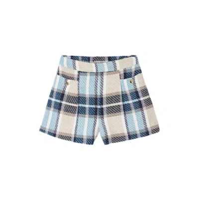 Mayoral Kids'  Plaid Shorts In Blue