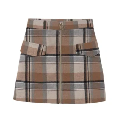 Mayoral Kids'  Plaid Skirt In Brown