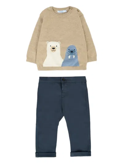 Mayoral Babies' Polar-bear Tracksuit Set In Multi