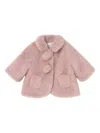 Mayoral Faux Fur Coat In Pink