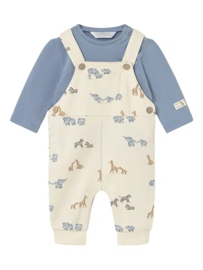 Mayoral Babies' Printed Dungarees (set Of Two) In Blue