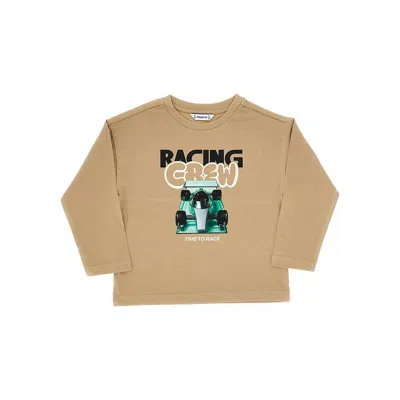 Mayoral Kids' Printed T-shirt In Brown
