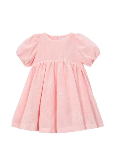 Mayoral Puff-sleeve Dress In Neutral