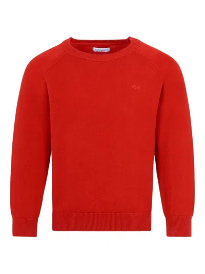 Mayoral Kids' Raglan-sleeve Cotton Sweater In Red