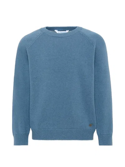 Mayoral Raglan-sleeve Knitted Jumper In Blue